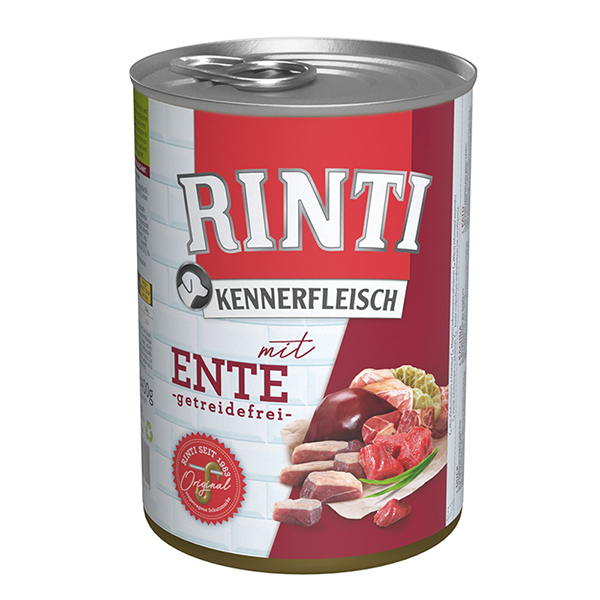 Rinti Kennerfleisch mit Ente РІНТІ КЕННЕРФЛЯЙШ КАЧКА беззерновий повнораціонний натуральний вологий корм для собак фото 1