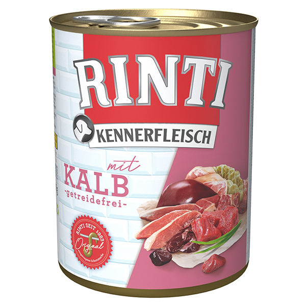 Rinti Kennerfleisch mit Kalb РІНТІ КЕННЕРФЛЯЙШ ТЕЛЯТИНА беззерновий повнораціонний натуральний вологий корм для собак фото 1
