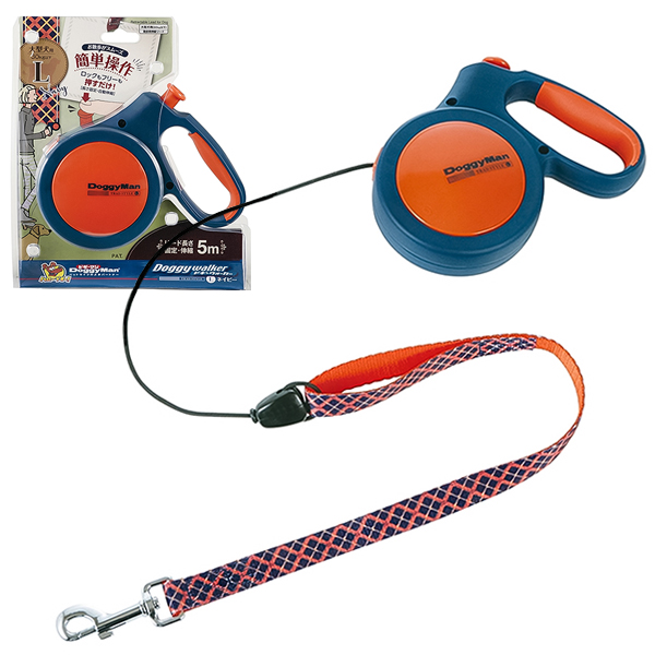 DoggyMan Retractable Lead Trad Style L ДОГГІМЕН ДОГГІ ВОЛКЕР повідець рулетка для собак до , трос 5м , Cиній см., L см., 5 м, до см фото 1
