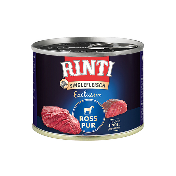 Rinti Singlefleisch Exclusive Ross Pur РІНТІ КОНИНА МОНОПРОТЕЇН беззерновий повнораціонний натуральний вологий корм для собак фото 1