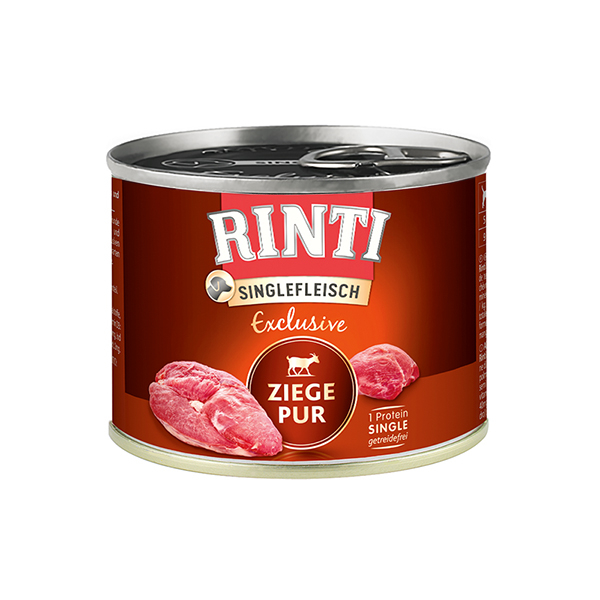 Rinti Singlefleisch Exclusive Ziege Pur РІНТІ КОЗА МОНОПРОТЕЇН беззерновий повнораціонний натуральний вологий корм для собак фото 1