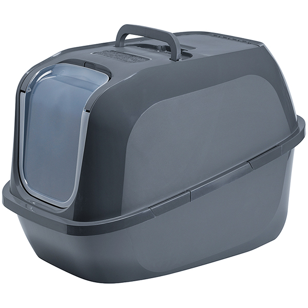 Moderna Mega Deluxe МОДЕРНА МЕГА ДЕЛЮКС закритий туалет з відкидною кришкою для котів, 65.8х48.6х45.8см , Холодно-сірий л., 65,8 см х 48,6 см х 45,8 см см фото 1
