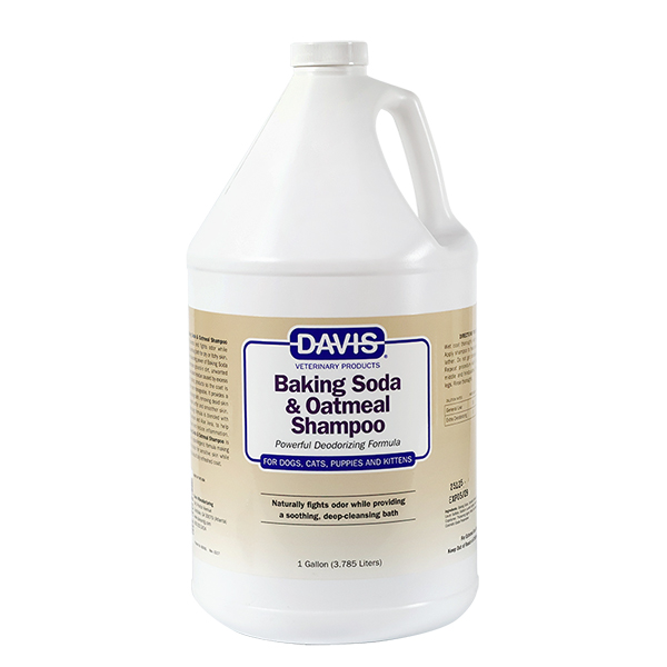 Davis Baking Soda & Oatmeal ДЕВІС ХАРЧОВА СОДА З ВІВСЯНКОЮ дезодорувальний шампунь глибокого очищення із заспокійливою дією для собак і котів