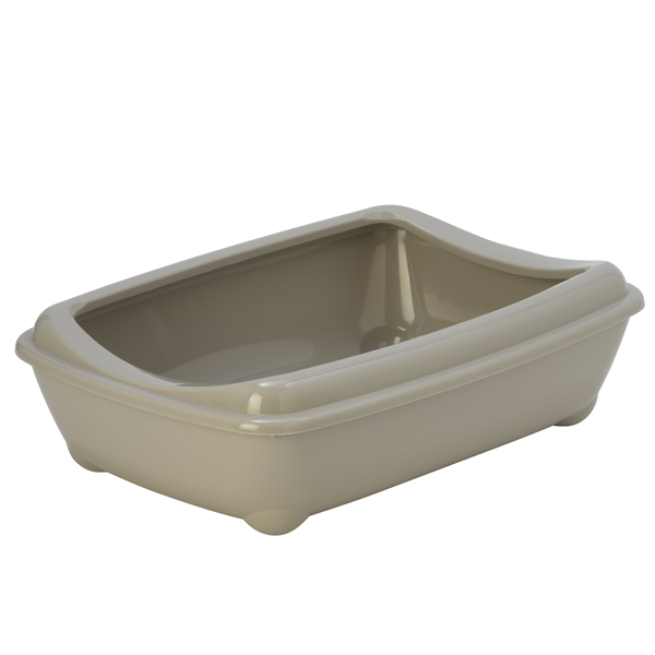 Moderna Arist-O-Tray Large МОДЕРНА АРІСТ-О-ТРЕЙ ЛАДЖ туалет з бортиком лоток для котів, 50х38х14см , Теплий сірий см., 50 см х 38 см х 14 см см фото 1