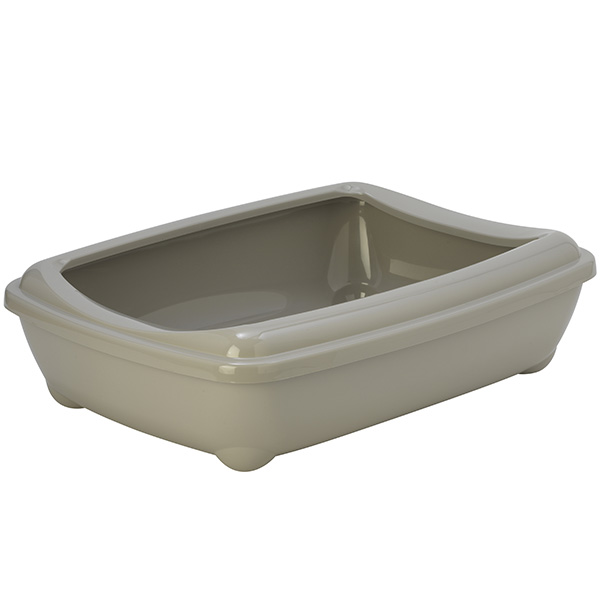 Moderna Arist-O-Tray Jumbo МОДЕРНА АРІСТ-О-ТРЕЙ ДЖУМБО туалет з бортиком лоток для котів, 57х43х16см , Теплий сірий см., 57 см х 43 см х 15,7 см см фото 1