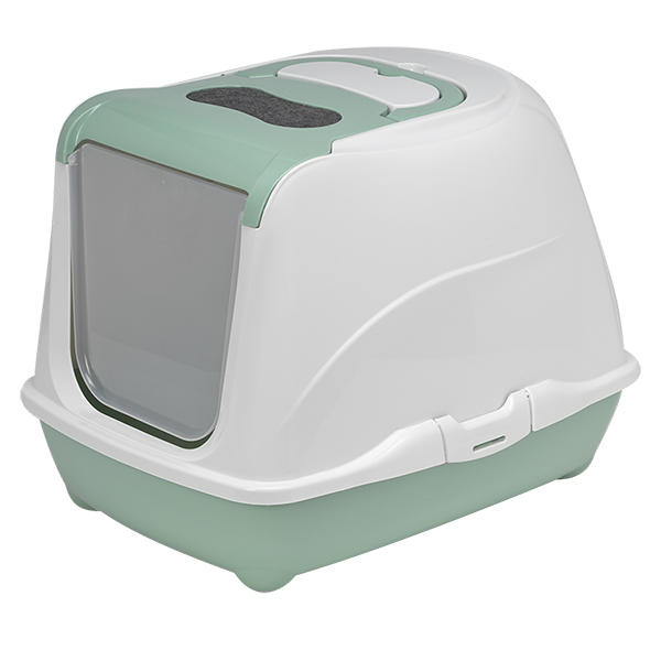 Moderna Flip Cat МОДЕРНА ФЛИП КЕТ закритий туалет з відкидною кришкою для котів, 50х39х37см , Cвітло зелений см., 50 см х 39 см х 37 см см фото 1
