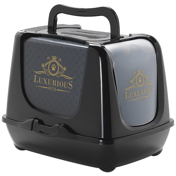 Moderna Trendy Cat Luxurious МОДЕРНА ЛАКШЕРІЗ закритий туалет для котів , Чорний см., 50 см х 39,1 см х 38,9 см см фото 1
