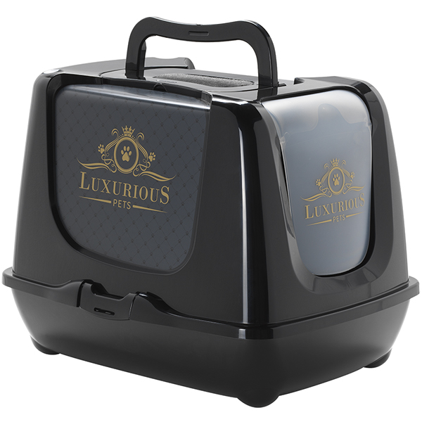 Moderna Trendy Cat Luxurious МОДЕРНА ЛАКШЕРІЗ закритий туалет для котів , Чорний см., 57,3 см х 44,4 см х 43,8 см см фото 1