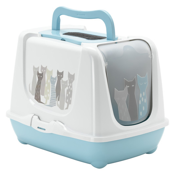 Moderna Trendy Cat Maasai МОДЕРНА МАСАЇ закритий туалет для котів , 57,4 см х 44,8 см х 42,7 см см., Блакитний см фото 1