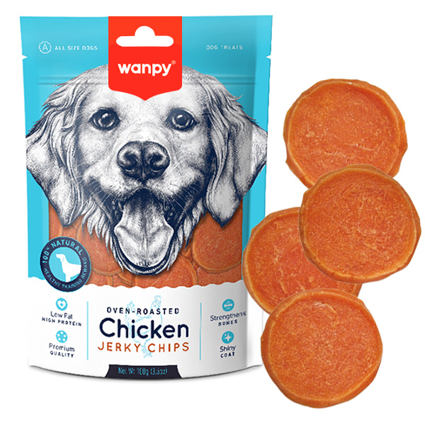Wanpy Chicken Jerky Chips ВАНПІ ЧІПСИ КУРЯЧІ В’ЯЛЕНІ ласощі для собак фото 1