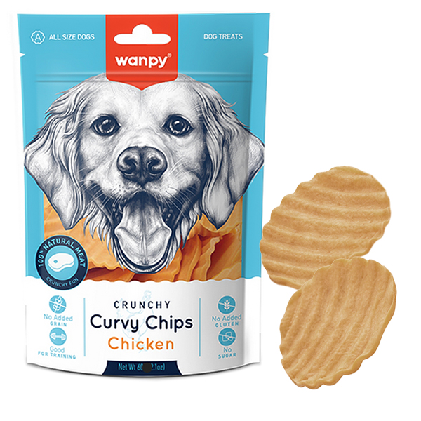 Wanpy Curvy Chips Chicken ВАНПІ ЧІПСИ ХРУМКА КУРКА ласощі для собак фото 1