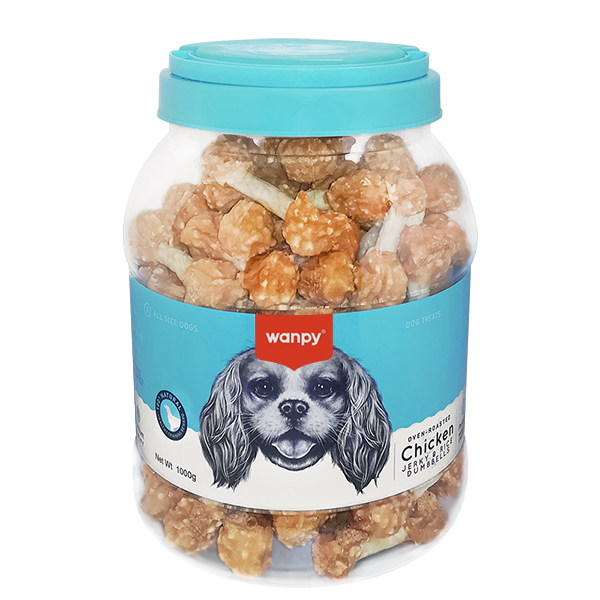 Wanpy Chicken Jerky & Rice Dumbells ВАНПІ КІСТКА-ГАНТЕЛЬ З КУРКОЮ ТА РИСОМ ласощі для собак фото 1