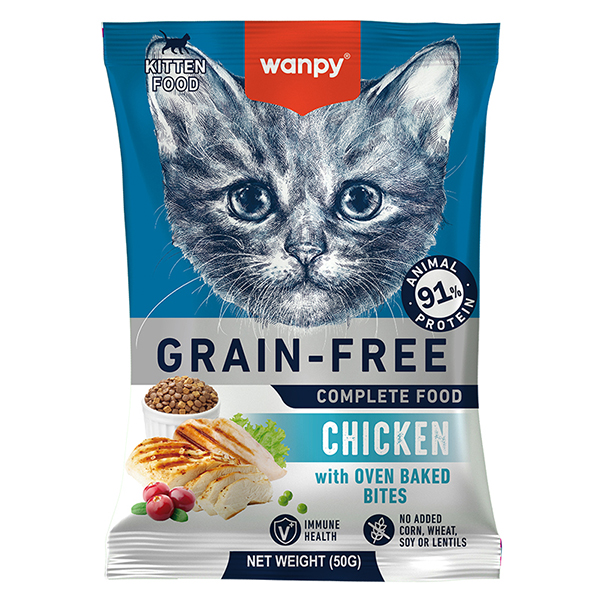 Wanpy Kitten Grain Free Chicken ВАНПІ КУРКА ДЛЯ КОШЕНЯТ сухий беззерновий корм фото 1