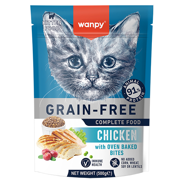 Wanpy Kitten Grain Free Chicken ВАНПІ КУРКА ДЛЯ КОШЕНЯТ сухий беззерновий корм , см фото 1