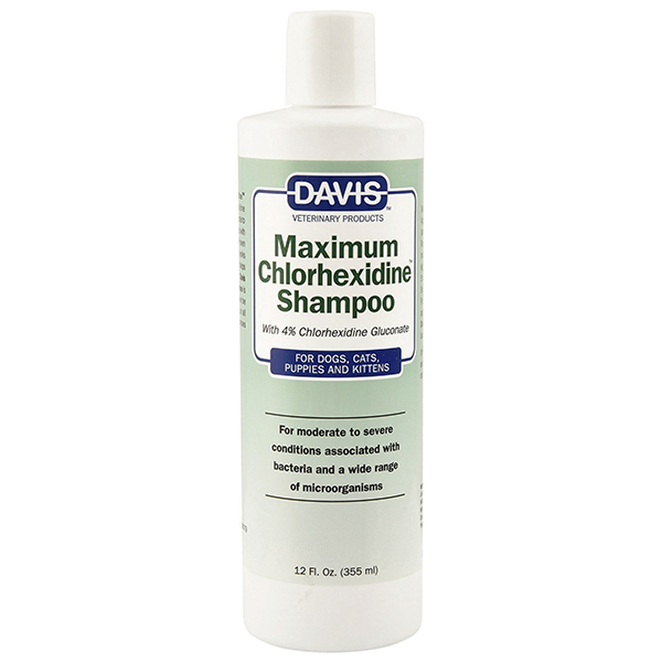 Davis Maximum Chlorhexidine Shampoo ДЕВІС МАКСИМУМ ХЛОРГЕКСИДИН дерматокосметичний шампунь з 4% хлоргексидином для собак і котів із захворюваннями шкіри та шерсті фото 1