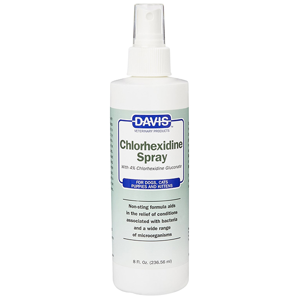 Davis Chlorhexidine Spray ДЕВІС ХЛОРГЕКСИДИН дерматокосметичний спрей з 4% хлоргексидином для собак і котів із захворюваннями кожи та шерсті