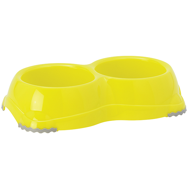Moderna Double Smarty Bowl Small МОДЕРНА СМАРТІ подвійна миска для собак і котів, 2х , Лимонний см. , 26,1 см х 14,4 см х 5,7 см см фото 1