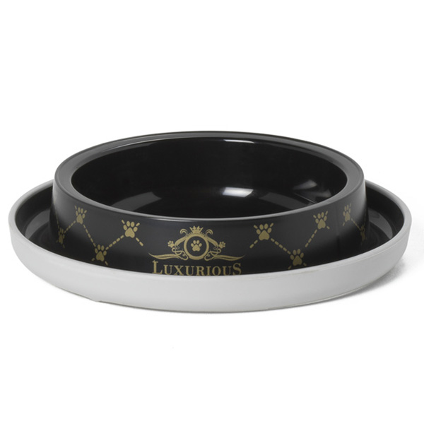 Moderna Trendy Dinner Luxurious МОДЕРНА ЛАКШЕРІЗ миска для котів і собак , Чорний см. , 15,7 см х 15,7 см х 3,4 см см фото 1