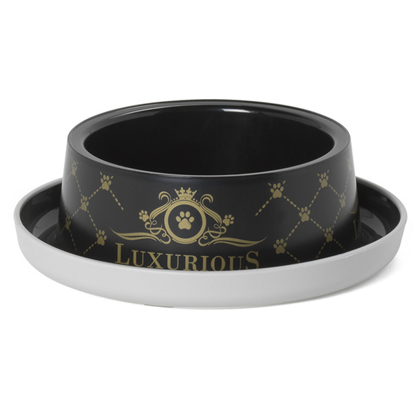 Moderna Trendy Dinner Luxurious МОДЕРНА ЛАКШЕРІЗ миска для котів і собак , Чорний см. , 17 см х 17 см х 5,3 см см фото 1