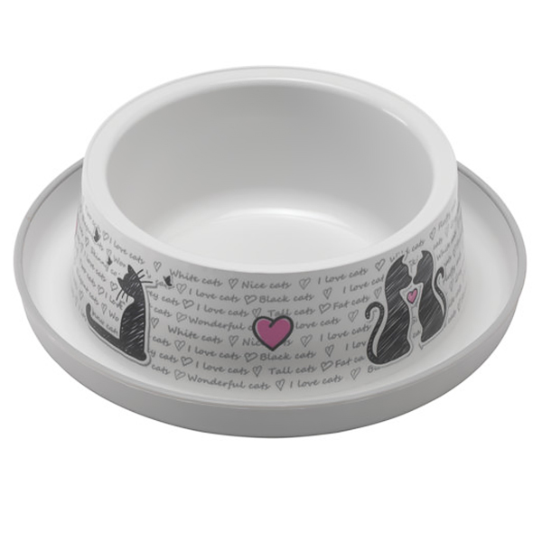 Moderna Trendy Dinner Cats in Love МОДЕРНА ЗАКОХАНІ КОТИ миска для котів , Білий см. , 17 см х 17 см х 5,3 см см фото 1