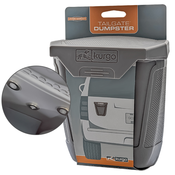 Kurgo Tailgate Dumpster КУРГО КОНТЕЙНЕР силіконовий на магнітах , Сірий см., 13,5 см х 6,5 см х 15 см см фото 1
