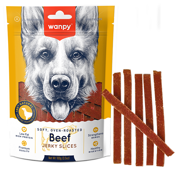 Wanpy Soft Beef Jerky Slices ВАНПІ В’ЯЛЕНА ЯЛОВИЧИНА З КАЧКОЮ СЛАЙСИ лакомство для собак , Яловичина кг фото 1