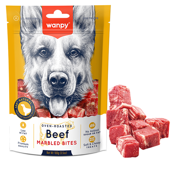 Wanpy Beef Marbled Bites ВАНПІ МАРМУРОВА ЯЛОВИЧИНА ШМАТОЧКИ ласощі для собак , кг фото 1