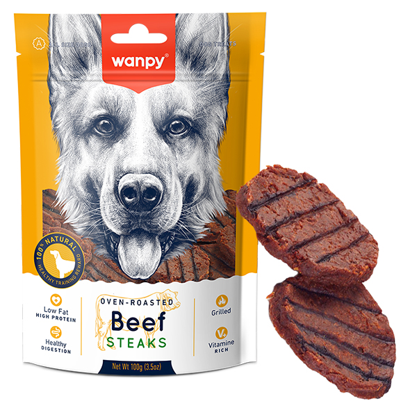 Wanpy Grilled Beef Steak ВАНПІ СТЕЙК ГРИЛЬ ЯЛОВИЧИНА КУРКА лакомство для собак , Яловичина, курка кг фото 1