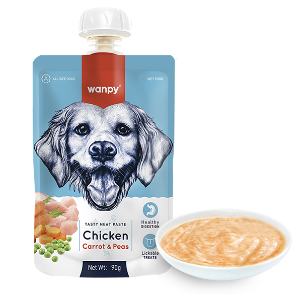 Wanpy Chicken Carrot & Pea ВАНПІ КРЕМ-ПЮРЕ КУРКА З МОРКВОЮ рідкий корм для собак фото 1