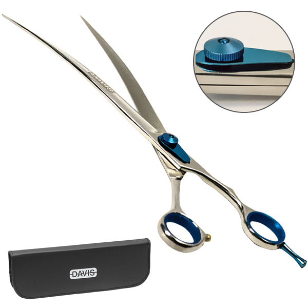 Davis Extreme Edge BLUE Curved ДЕВІС ЕКСТРІМ ЕДЖ вигнуті ножиці для стрижки собак , 25,4 см см