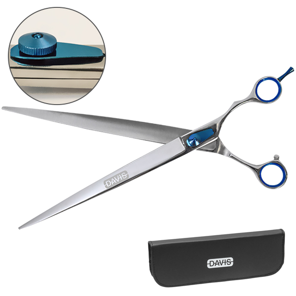 Davis Extreme Edge BLUE Straight ДЕВІС ЕКСТРІМ ЕДЖ прямі ножиці для стрижки собак , 25,4 см см