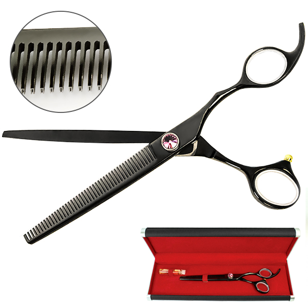 Davis Majutsu Titanium Thinning ДЕВІС МАЙЖИТЦУ ТІТАНІУМ філірувальні ножиці для стрижки собак , 17,8 см см фото 1
