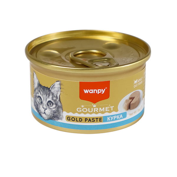 Wanpy Gourmet Gold Paste Chicken ВАНПІ КУРКА консерви для котів паштет, банка фото 1