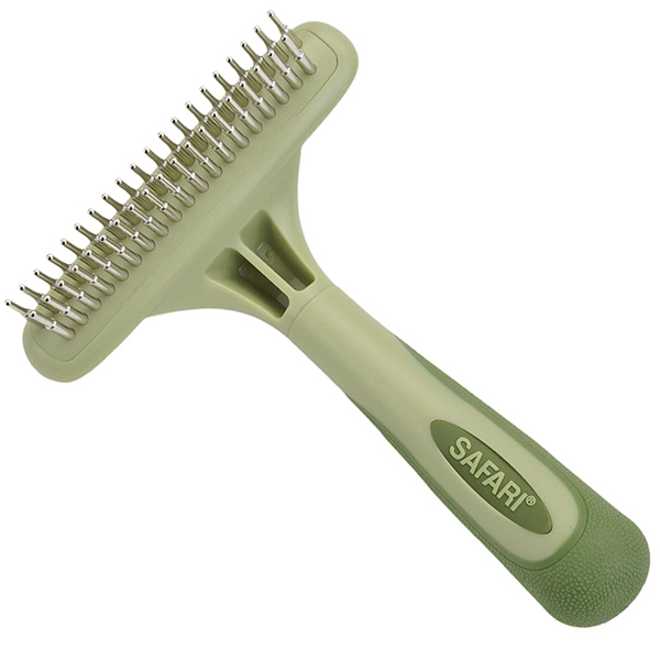 Safari Dog Rotating Pin Double Row Undercoat Rake САФАРІ ГРАБЛІ ДВОРЯДНІ з обертовими штифтами для підшерстка собак фото 1
