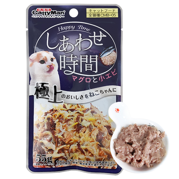 CattyMan Tuna Bonito Shrimps КЕТТІМЕН ТУНЕЦЬ МАКРЕЛЬ КРЕВЕТКИ в желе вологий корм, консерви для котів, пауч