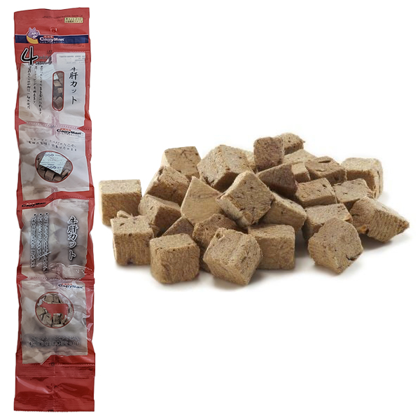 CattyMan Freeze Dried Beef Liver Dice КЕТТІМЕН ЯЛОВИЧА ПЕЧІНКА сублімовані ласощі для котів , 4 од х см