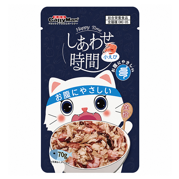 CattyMan Happy Time Digestive Health КЕТТІМЕН ЗДОРОВЕ ТРАВЛЕННЯ беззерновий повнораціонний вологий корм з тунцем і креветками для котів, пауч