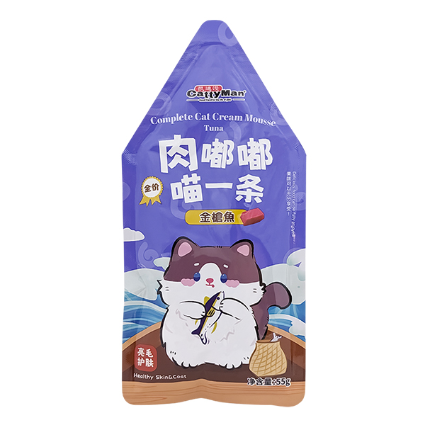 Cattyman Cream Mousse Tuna КЕТТІМЕН ТУНЕЦЬ мус повнораціонний беззерновий вологий корм для котів і кошенят, пауч