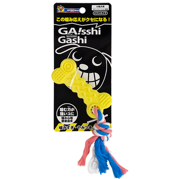 DoggyMan Chew Toy Bone with Rope ДОГГІМЕН КІСТКА З МОТУЗКОЮ жувальна іграшка для собак , Жовтий см фото 1