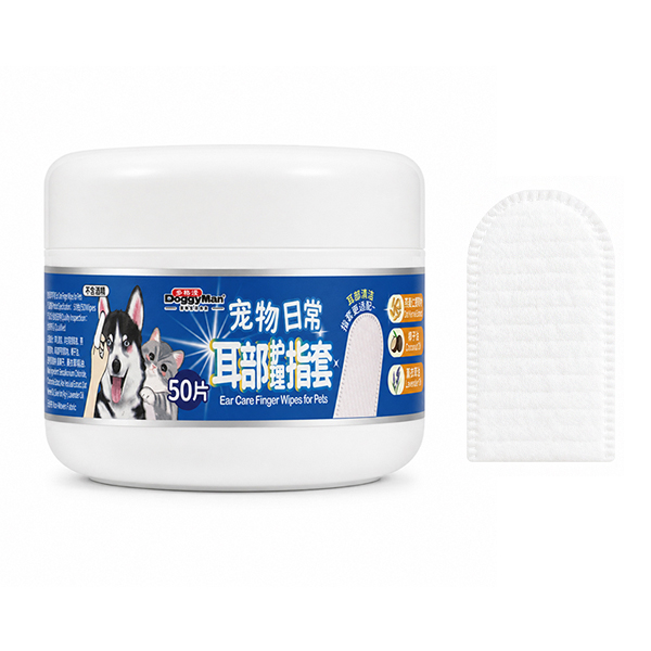 DoggyMan Ear Care Finger Wipes ДОГГІМЕН СЕРВЕТКИ ДЛЯ ВУХ НА ПАЛЕЦЬ вологі для собак і котів, 50од