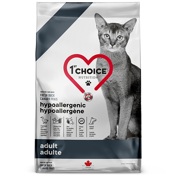 1st Choice Adult Hypoallergenic ФЕСТ ЧОЙС ГІПОАЛЕРГЕННИЙ КАЧКА сухий дієтичний беззерновий корм для котів , см