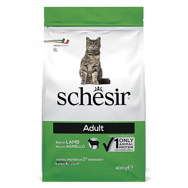 Schesir Cat Adult Lamb ШЕЗІР ДОРОСЛИЙ ЯГНЯ сухий монопротеїновий корм для котів фото 1
