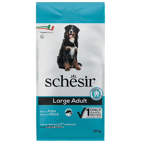Schesir Dog Large Adult Fish ШЕЗІР ДОРОСЛИЙ ВЕЛИКИХ РИБА сухий монопротеїновий корм для собак великих порід , см фото 1