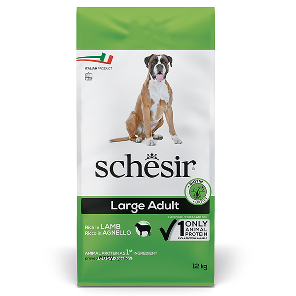 Schesir Dog Large Adult Lamb ШЕЗІР ДОРОСЛИЙ ВЕЛИКИХ ЯГНЯ сухий монопротеїновий корм для собак великих порід , см фото 1
