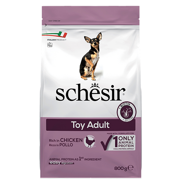 Schesir Dog Toy Adult ШЕЗІР ДОРОСЛИЙ ТОЙ КУРКА сухий монопротеїновий корм для собак міні порід , см фото 1