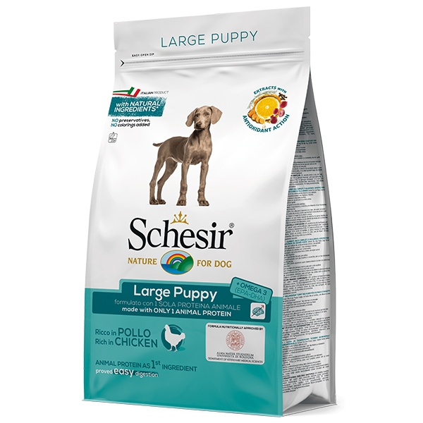 Schesir Dog Large Puppy ШЕЗІР ЦУЦЕНЯ КРУПНИХ КУРКА сухий монопротеїновий корм для цуценят великих порід , см фото 1