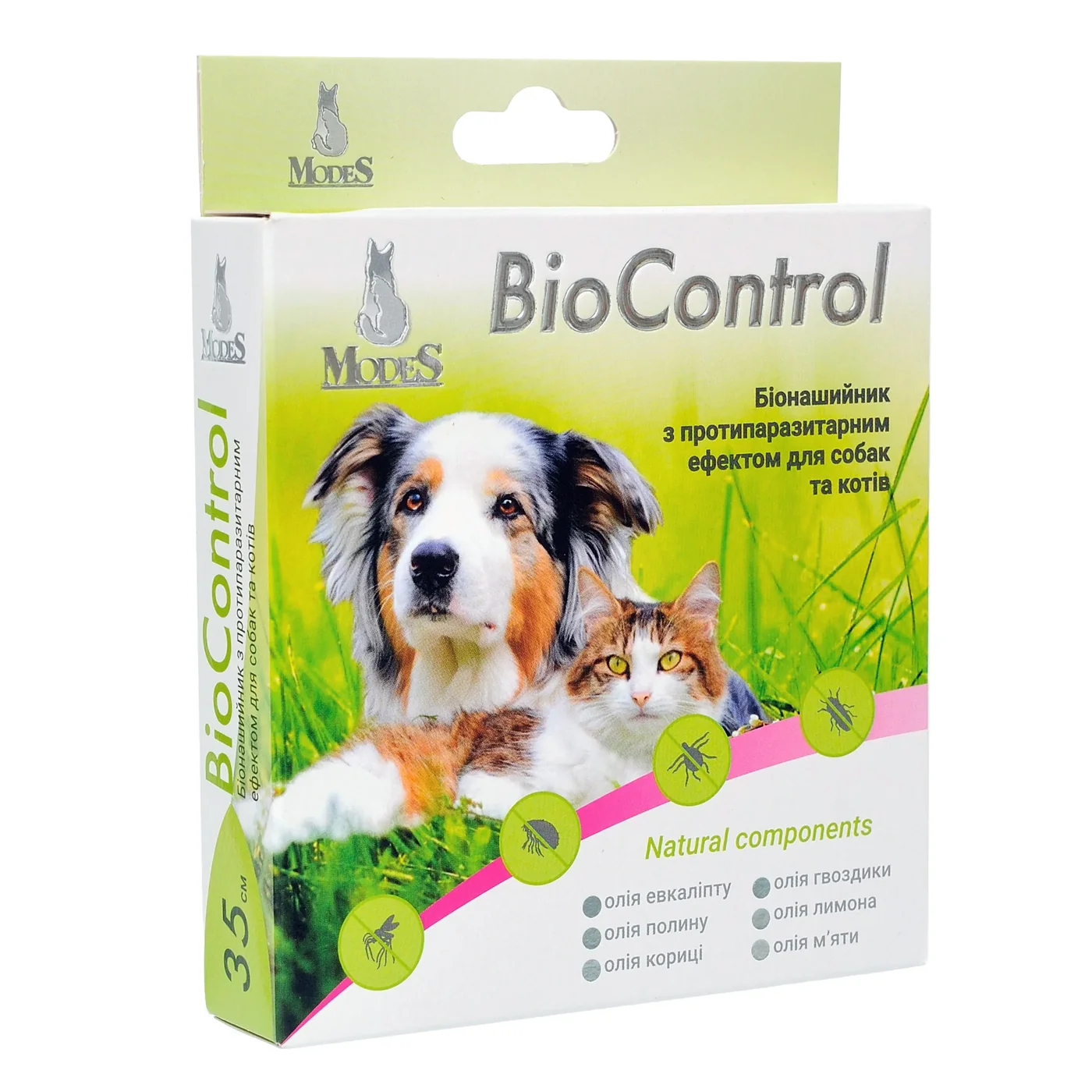 Біо контроль BioControl біонашийник з протипаразитарним ефектом для собак та котів 35 см, MODES, шт фото 1