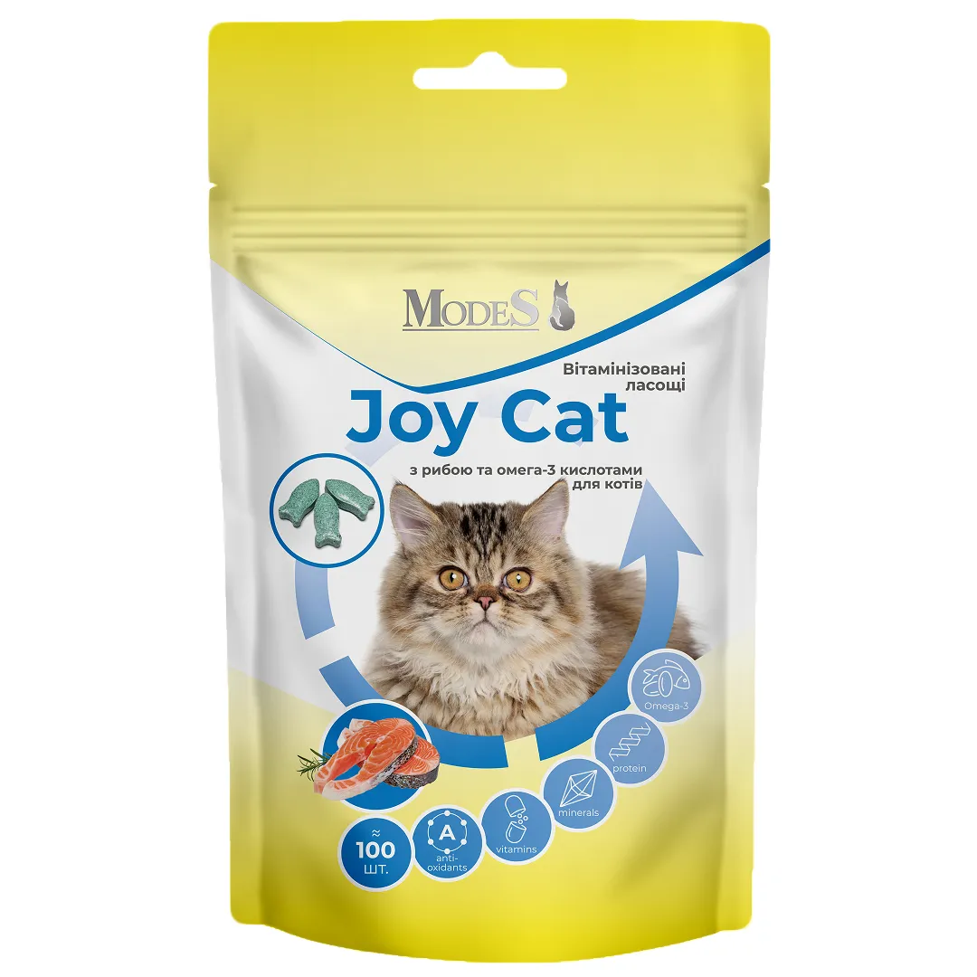 Modes Joy Cat Вітамінізовані ласощі з рибою та омега-3 кислотами для котів , шт фото 1