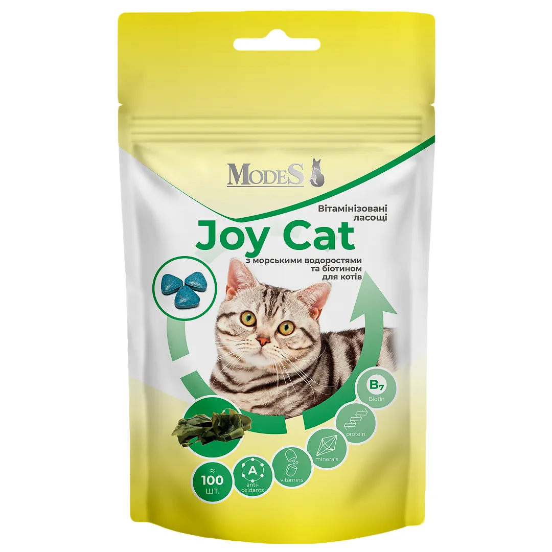 Modes Joy Cat Вітамінізовані ласощі з морськими водоростями та біотином для котів , шт фото 1