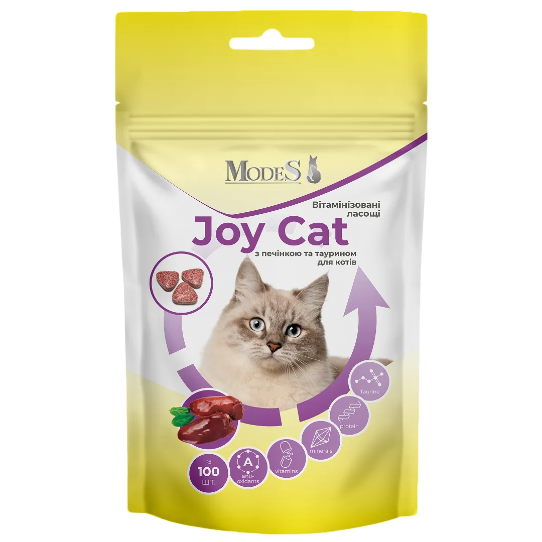 Modes Joy Cat Вітамінізовані ласощі з печінкою і таурином для котів , шт фото 1